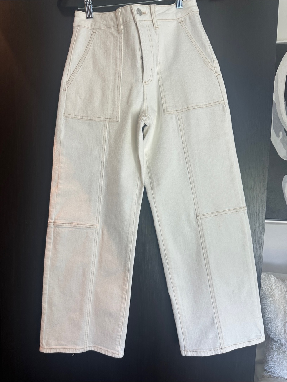 Rails Denim The Getty Crop Wide Leg, Ecru, 25